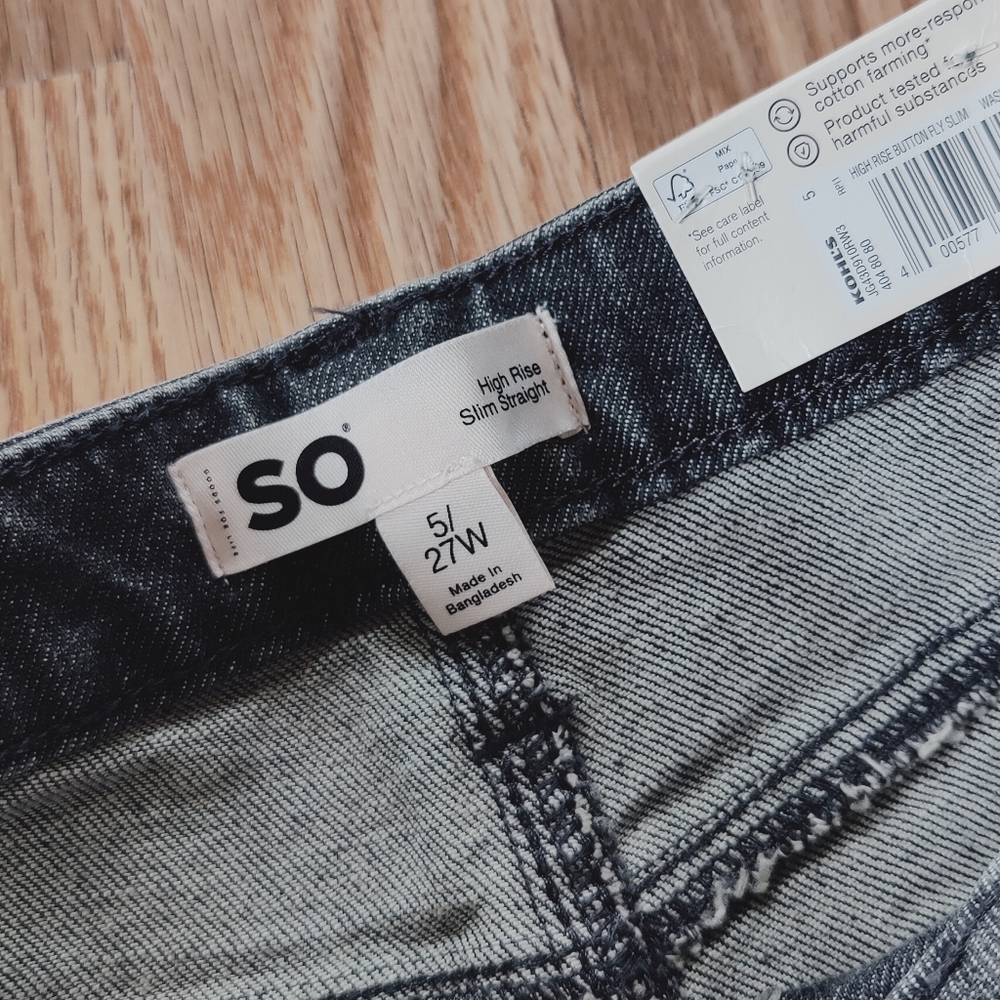 SO High Rise Button Fly Slim Straight Jeans - Picture 6 of 12